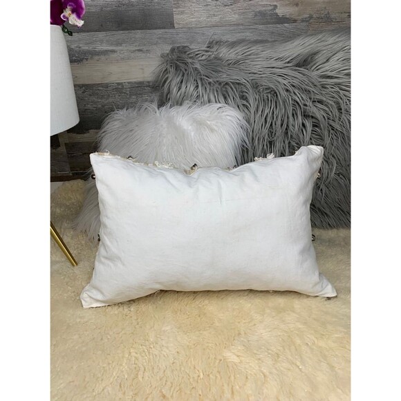 Vintage Moroccan Pillow Handira Berber Wedding Blanket Cushion 03YS00243 - Picture 7 of 8